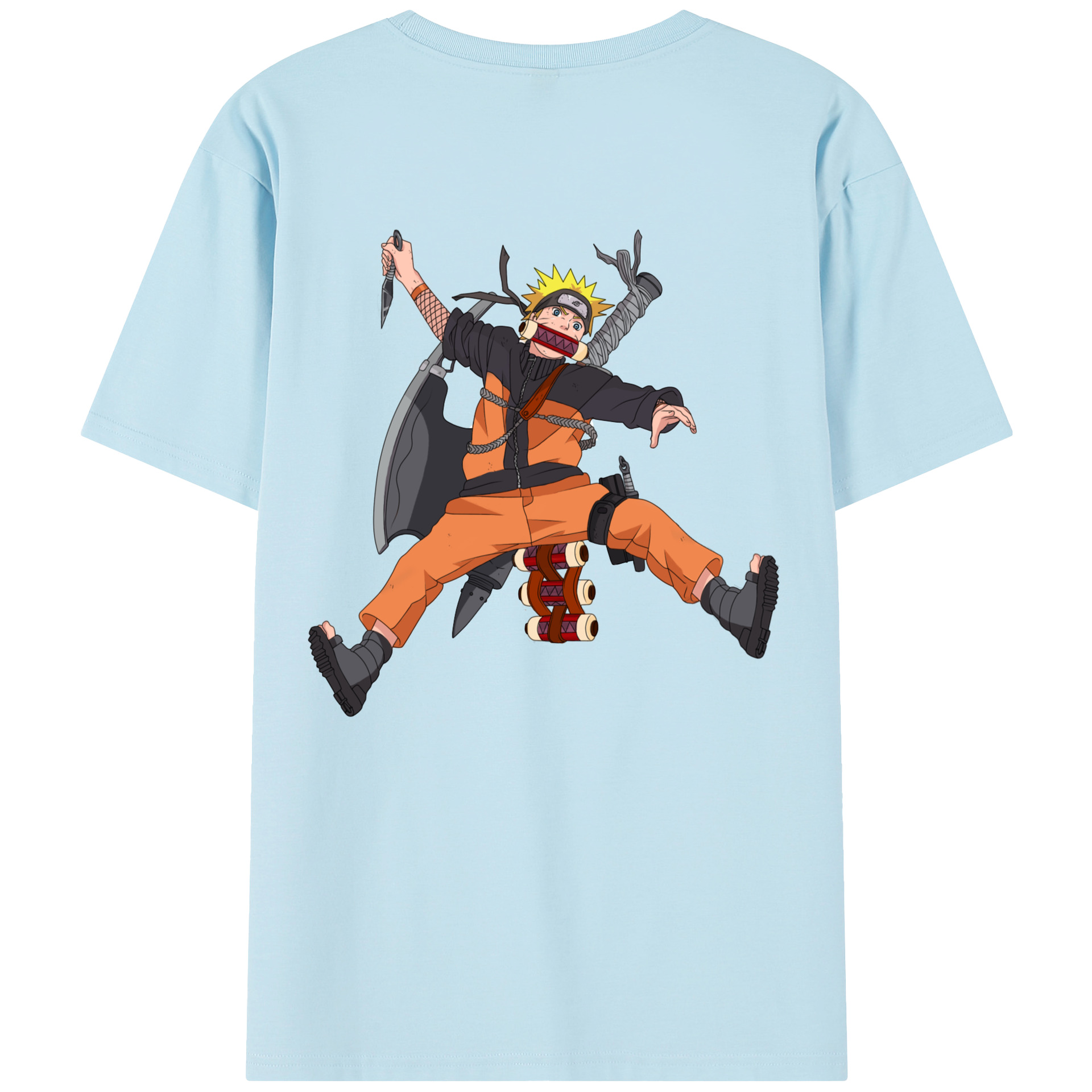 （画像用） NARUTO -ナルト- うずまき ナルト Uzumaki Naruto 綿100％半袖Tシャツ（背面プリント）